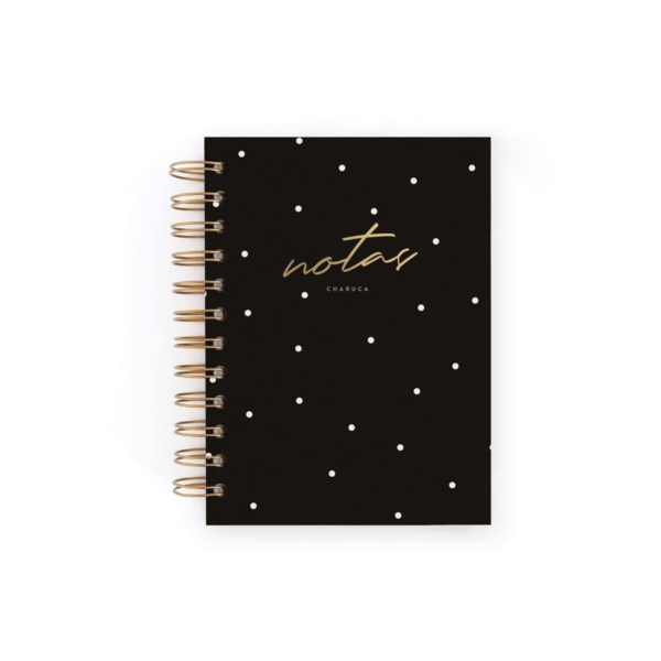 CUADERNO MINI NEGRO. PUNTOS