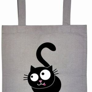 BOLSA GRIS DE TELA ED EL GATO