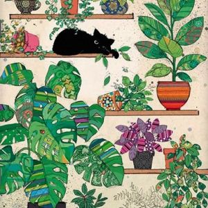 CUADERNO NOTAS GRAPADO A5 BUG ART GATO PLANTAS