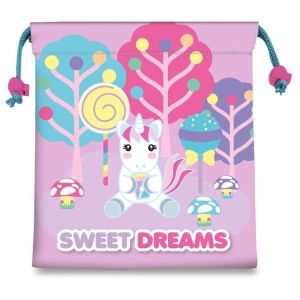 BOLSA SACO DE MERIENDA SWEET DREAMS UNICORNIO