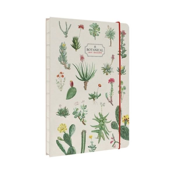 CUADERNO TAPA ARTESANALBOTANICAL CACTI AND SUCCULENTS