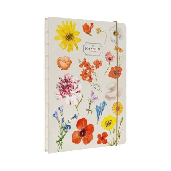 CUADERNO ENCUADERNACIÓN ARTESANAL BOTANICAL FLOWERS