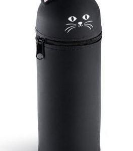 ESTUCHE SILICONA CILINDRICO GATO NEGRO