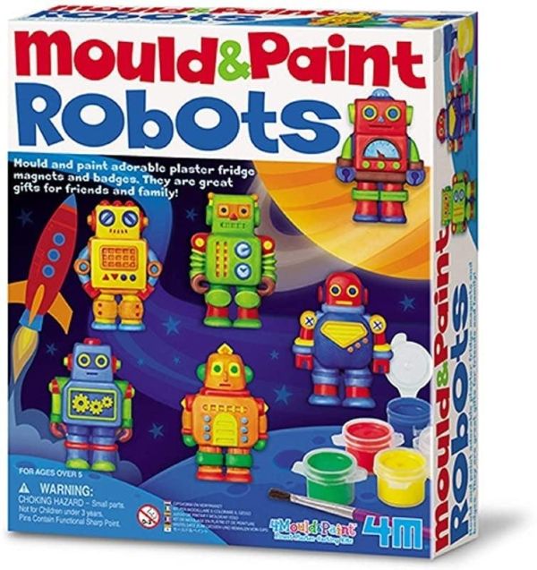 JUEGO MOLDEA Y PINTA ROBOTS