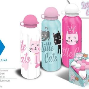 BOTELLA ALUMINIO 500 ML LITTLE CATS SURTIDOS