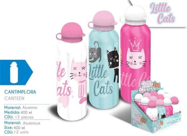 BOTELLA ALUMINIO 500 ML LITTLE CATS SURTIDOS