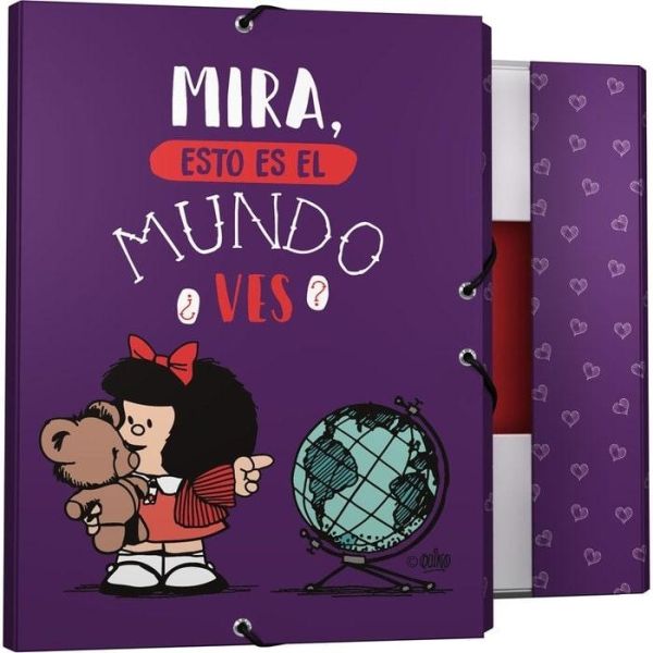 CARPETA 3 SOLAPAS MAFALDA MUNDO