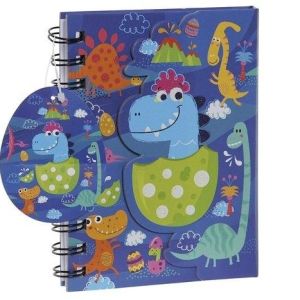 LIBRETA DINOSAURIOS AZUL