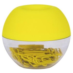 DISPENSADOR CLIPS FLUOR AMARILLO