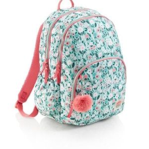 MOCHILA ESCOLAR DOBLE MINT FLOWER