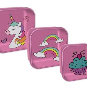 SET 3 FIAMBRERAS PORTAMERIENDAS UNICORNIO