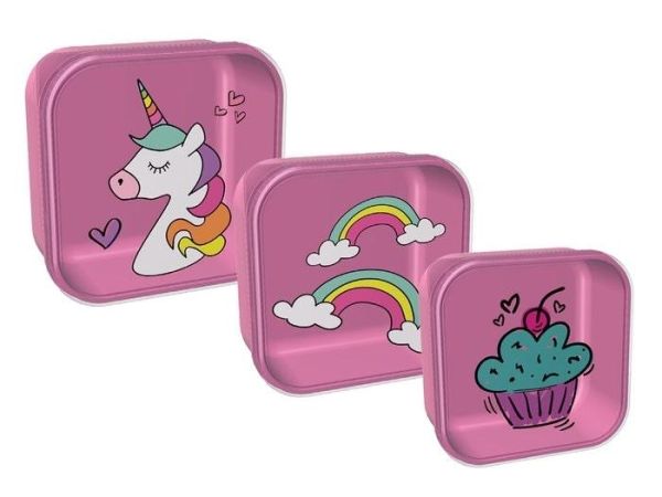 SET 3 FIAMBRERAS PORTAMERIENDAS UNICORNIO