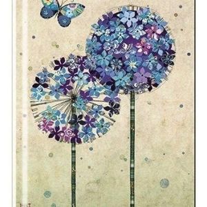 CUADERNO PASTA DURA BUG ART FLORES AZULES