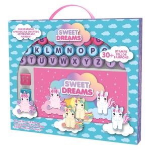 SET PAPELERIA CON SELLOS SWEET DREAMS UNICORNIO