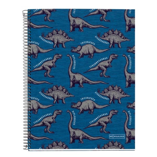 CUADERNO ANILLAS A4 140H CUADROS 5X5 70G WILD DINO