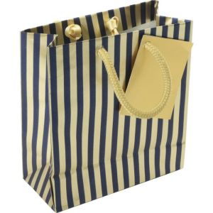 BOLSA PAPEL REGALO PREMIUM NOCHE AZUL RAYAS