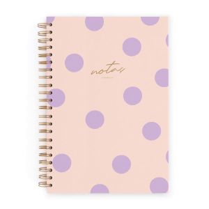 CUADERNO L. TOPOS PINK & LILA. PUNTOS.