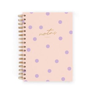 CUADERNO A5 TOPOS PINK & LILA PUNTOS