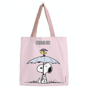 BOLSA ALGODON SNOOPY MEDIANA PASTEL PARAGUAS