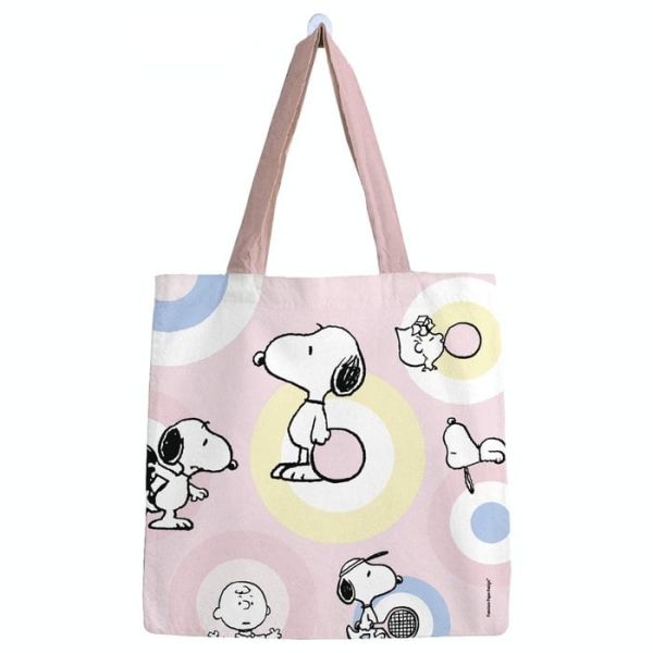 BOLSA ALGODON SNOOPY GRANDE PASTEL PATTERN