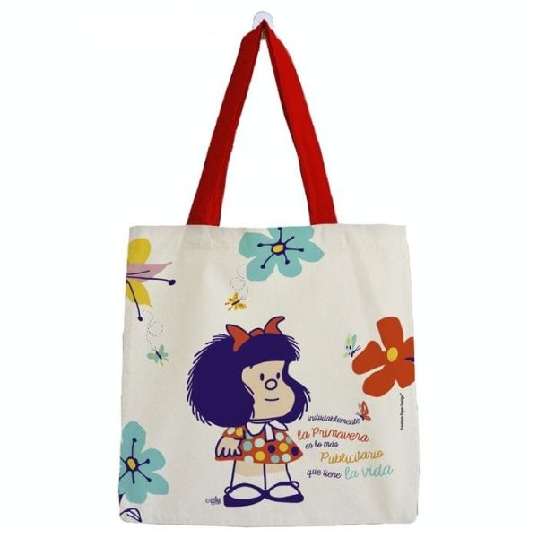 BOLSA ALGODON MAFALDA MEDIANA FLORES