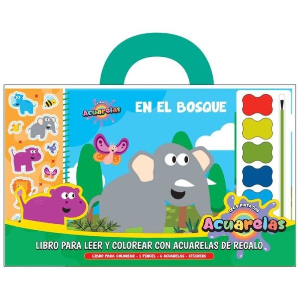 EN EL BOSQUE LIBROS PARA LEER Y COLOREAR CON ACUARELAS