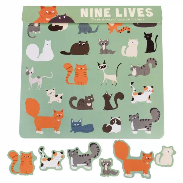 CONJUNTO DE 3 HOJAS DE PEGATINAS NINE LIVES