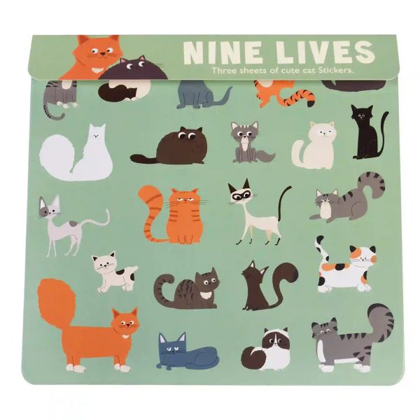 CONJUNTO DE 3 HOJAS DE PEGATINAS NINE LIVES