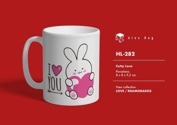 TAZA ENAMORADOS I LOVE YOU RABBIT