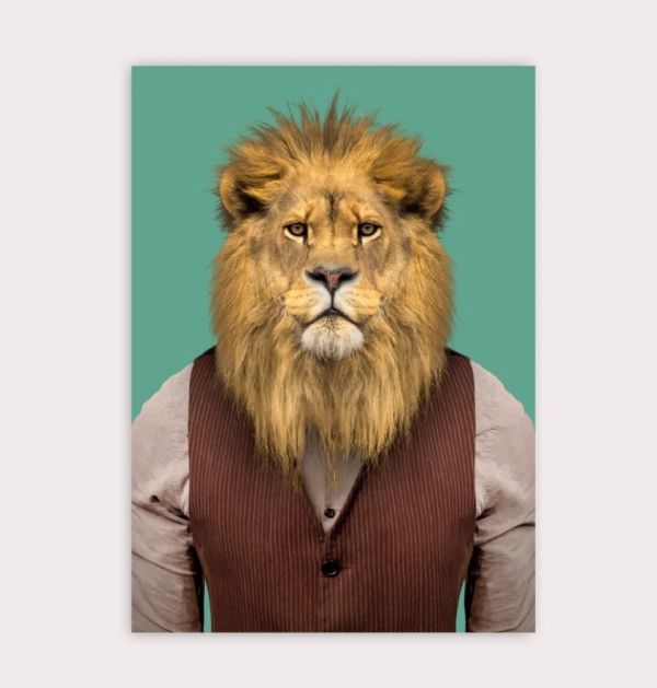 POSTAL ZOO PORTRAIT LION