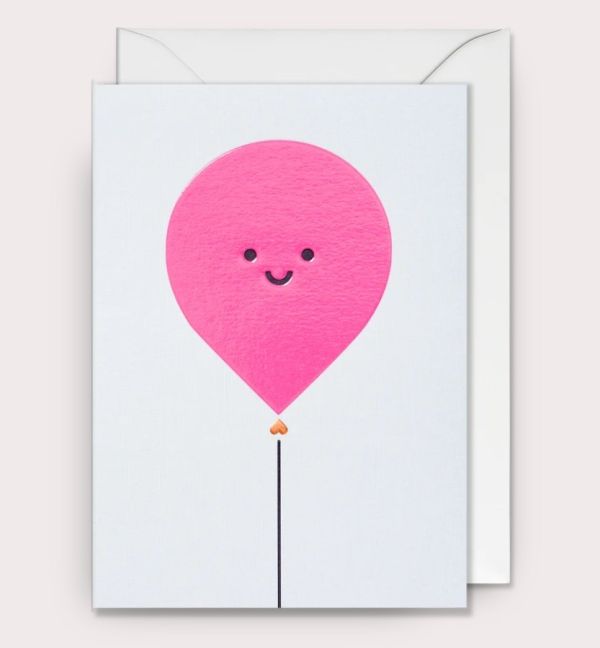 FELICITACION SMILEY FACE PINK BALLOON