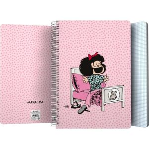 CUADERNO FOLIO 80 HOJAS CUADROS MAFALDA 24 MORNING