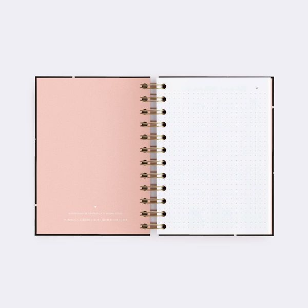 CUADERNO MINI NEGRO. PUNTOS