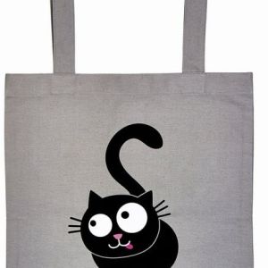 BOLSA GRIS DE TELA ED EL GATO