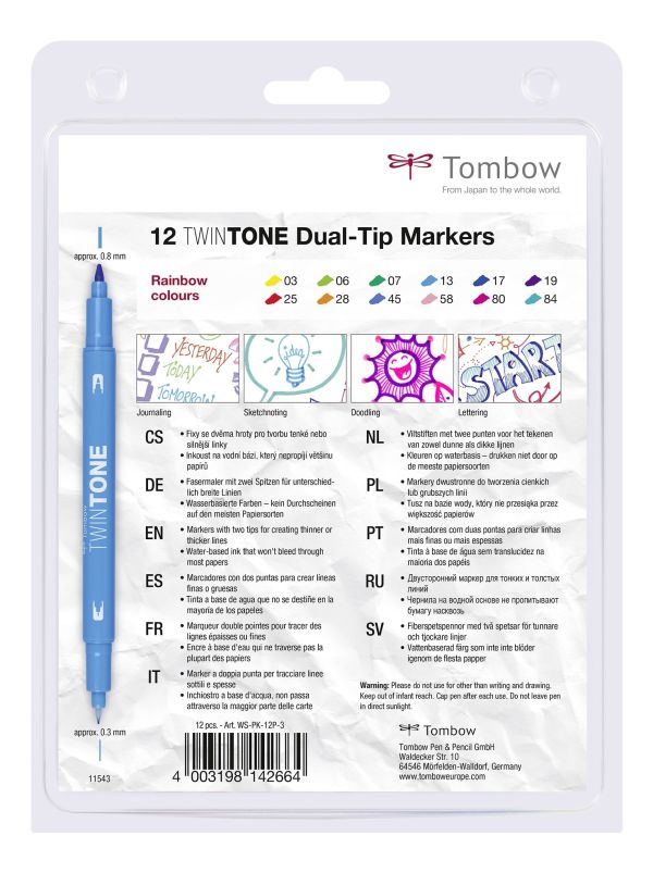 SET ROTULADORES TOMBOW TWIN TONE RAINBOW