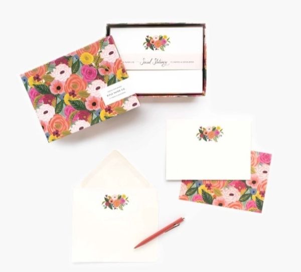 JULIET ROSE FLORAL STATIONERY SET