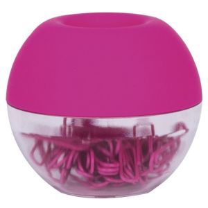 DISPENSADOR CLIPS FLUOR ROSA