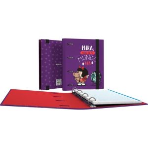 CARPEBOOK 4 ANILLAS A5 MAFALDA MUNDO