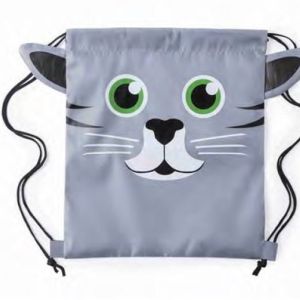 MOCHILA GRIS CUERDAS LLOREL DISEÑO GATO