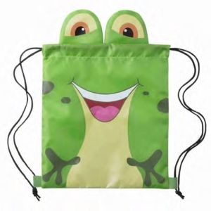 MOCHILA VERDE CUERDAS LLOREL DISEÑO RANA