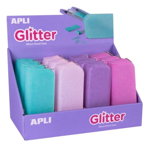 ESTUCHE SILICONA GLITTER