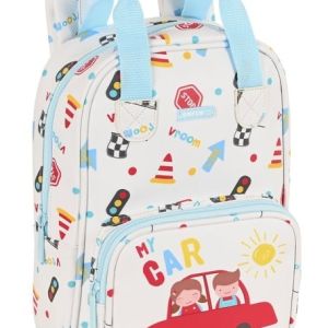 MOCHILA INFANTIL MY CAR CON ASAS FACIL LIMPIEZA