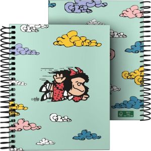 CUADERNO A6 CUADROS MAFALDA VOLANDO