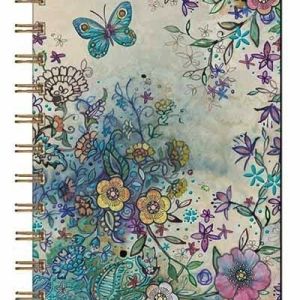 CUADERNO NOTAS ESPIRAL BUG ART MARIPOSA AZUL