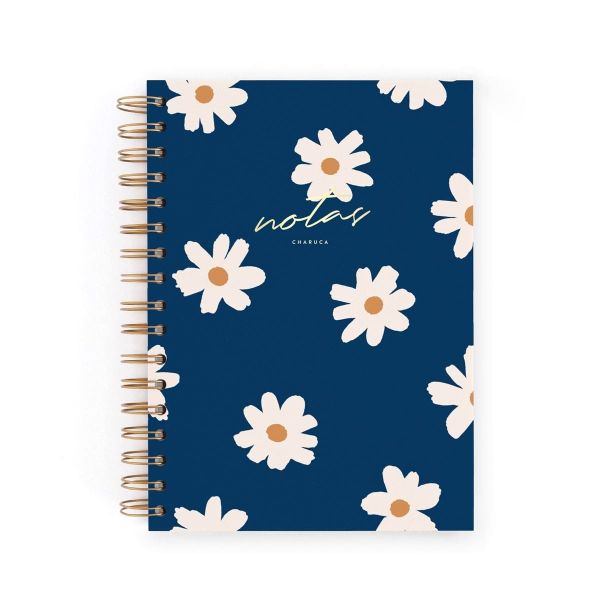 CUADERNO A5 FLORAL NAVY PUNTOS