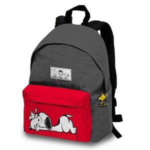 MOCHILA ESCOLAR CON BOLSILLO PEANUTS SNOOPY