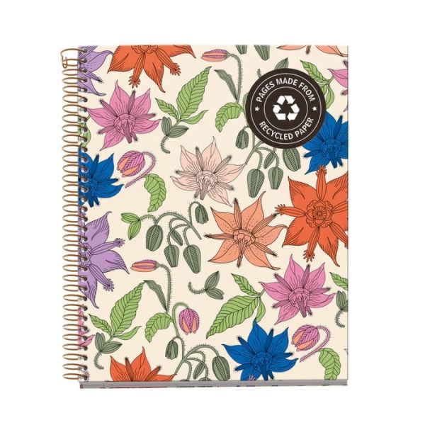 CUADERNO ANILLAS A5 CUADROS ECO FLOWERS