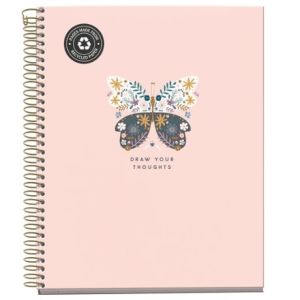 CUADERNO ANILLAS HORIZON ROSA BUTTERFLY