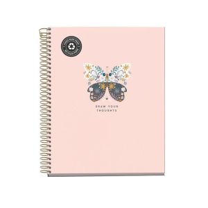 CUADERNO ANILLAS ROSA BUTTERFLY