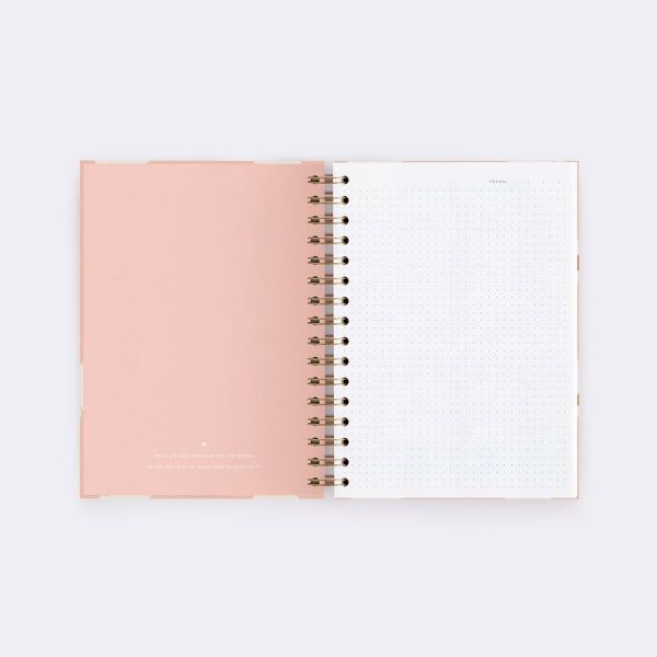 CUADERNO A5 FLORAL PINK PUNTOS